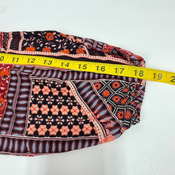 American Eagle Outfitters Cold Shoulder Dress Multicolor Patchwork Boho Medium M - Picture 9 of 11